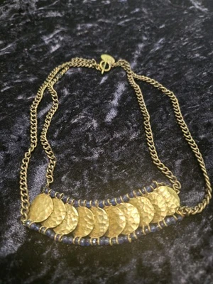 Collar Anthropologie Lena Bernard Gemline detalles azules y dorados Foto 1 de 3