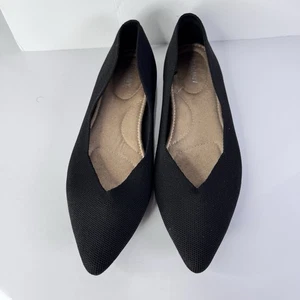 Old Navy Shoes Womens Size 9 Black Pointed Toe Knit Ballet Flats Slip On Comfort - Picture 1 of 4