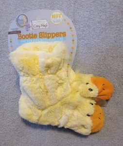 Women's COZY HUGS yellow duck bootie slippers hot/cold technology size 7-9 NWT - Picture 1 of 3