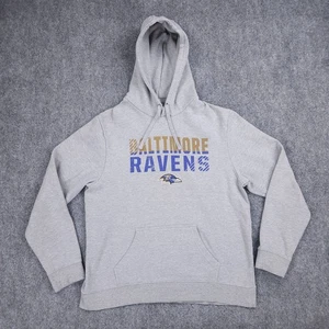 Baltimore Ravens Sudadera con Capucha Para Hombres XL Gris NFL Fútbol Fanáticos Capucha Bolsillos Poliéster - Imagen 1 de 12