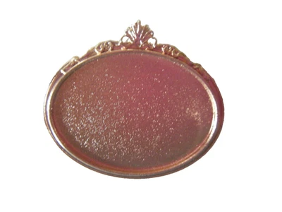 Cabochon Pin Back 40x30mm Rose Gold Plated Horizontal Oval Brooch Setting -10pc - Image 1 of 2