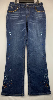 Kikit Jeans - Womens Size 12 - Blue - Bootcut - Rhinestones - Embellished (3684) - Image 1 of 4