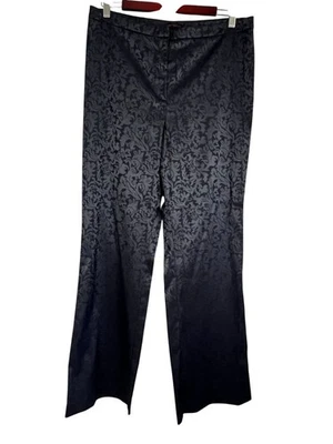 Pantalón Retro Floral Pierna Ancha Negro 12 Clásico Chic Brillante Neutro Minimalista Años 80 Foto 1 de 4