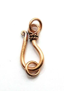 12 PCS 21X10MM SOLID COPPER BALI S HOOK CLASP ANTIQUE COPPER 530 DTH-289 - Picture 1 of 3