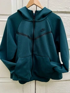Nike Damengröße 1X grün Hoodie mit durchgehendem Reißverschluss Tech-Fleece-Stil türkisgrün - Bild 1 von 12