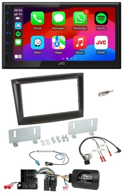 JVC Bluetooth 2DIN Lenkrad DAB USB Autoradio für Fiat Doblo Mini-ISO ab 2015 sch - Bild 1 von 4