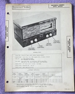 Motorola Models 65T21 65T21B VTG Howard Sams 1946 Radio Photofact Folder 461-1 - Picture 1 of 1