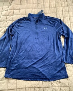 UNDER ARMOUR MEN’S TECH 2.0 1/2 ZIP LONG SLEEVES (HARBOR BLUE) 4XLT NEW - Picture 1 of 10