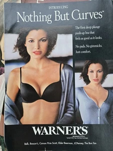 Schwarzer Damen-BH Warners Nothing But Curves Vintage Mode Werbung von 2000 - Bild 1 von 1