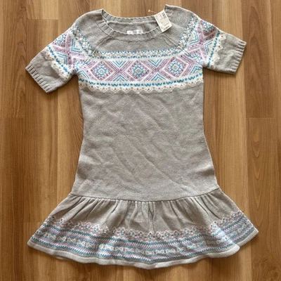 Vestido tejido de invierno Justice Girls talla 14/grande gris/púrpura/azul lentejuelas nuevo con etiquetas Y2K Foto 1 de 4