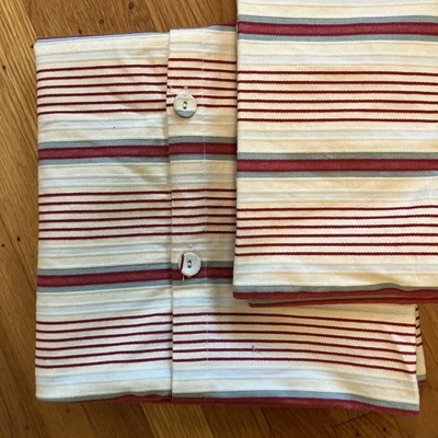 Juego de funda de almohada IKEA Alvine Raffla (2) 25x25 rayas tejidas 100 % algodón botones Foto 1 de 4