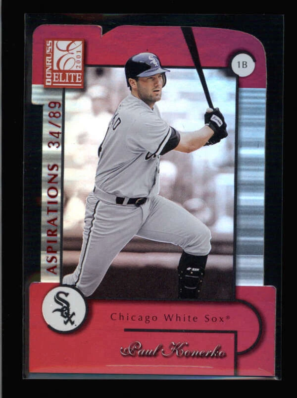 PAUL JONERKO 2001 DONRUSS ELITE #112 RED ASPIRATIONS DIE-CUT #34/89 AZ5016 - Image 1 of 1