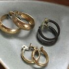 Vintage Lot of Paisley Repousse Tapered Goldtone Simple Monet Signed & Brown Ena