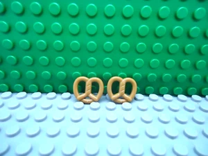 Lego Minifigur 2 Medium Fleisch Braun Brezel Essen NEU - Bild 1 von 1