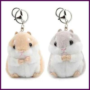Kawaii süße weiche Hamster Schlüsselanhänger Schlüsselanhänger Kunst Kaninchenfell Bommel flauschig - Bild 1 von 29