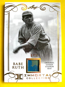 2017 Leaf Immortal Babe Ruth Gold Spectrum #YS14 Yankee Stadium Seat Relic #5/10