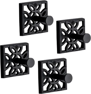 Autumn Alley Black Wall Hooks for Towel, Robe, Coat, and Door Hooks, 4 Pack - Picture 1 of 8