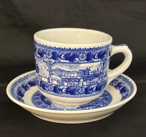 SHENANGO CHINA BALTIMORE & OHIO RAILROAD BLUE & WHITE CUP & SAUCER SET - Picture 1 of 10
