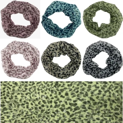 MARKENLOS Leo Damen Loop Schal modisch 20% Seide Weich Rundschal Schlauchschal Tuch 2356