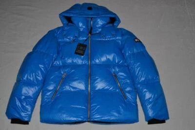 AUTHENTIC MACKAGE KENT-Z LUSTROUS  DOWN JACKET HOOD SAPPHIRE BLUE MEN BRAND NEW - Image 1 of 4