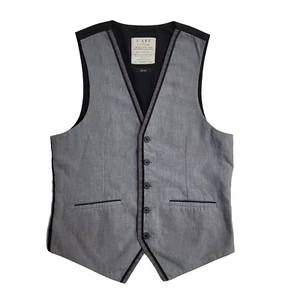 L'Art Grey 2 Pocket Smart Formal Waistcoat Men's S 36'' - Picture 1 of 4