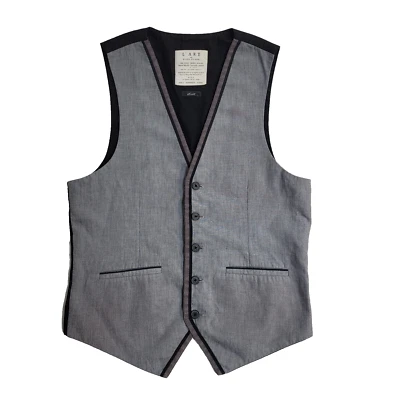 L'Art Grey 2 Pocket Smart Formal Waistcoat Men's S 36'' - Image 1 of 4