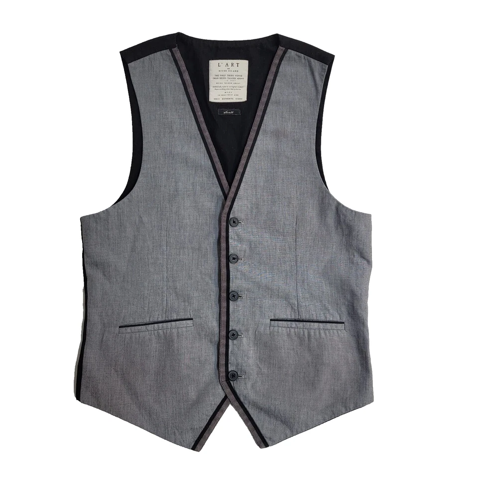 L'Art Grey 2 Pocket Smart Formal Waistcoat Men's S 36'' - Image 1 of 4