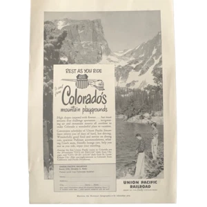 Vintage 1952 Union Pacific Colorado’s Mountain Ad Werbung - Bild 1 von 3