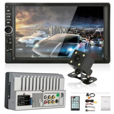 7" Car Radio Double DIN Blueteeth Stereo Player Touchscreen FM Backup Camera Kit — 第 1/4 张图片