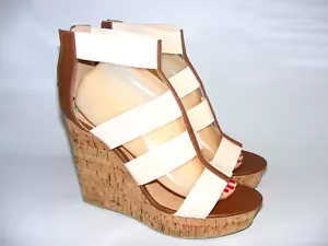 Steve Madden Mujer Talla 11 M Marrón Beige 5" Tacones Cuña Plataforma Sandalias Zapato - Imagen 1 de 10