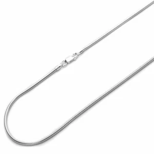 1.5MM Solid .925 Sterling Silver Italian Snake Chain Necklace Made In Italy - Picture 1 of 11