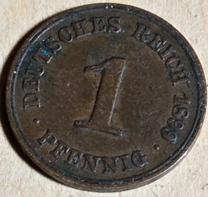 Moneda alemana de 1 penique 1899A - ¡Tesoro europeo de 125 años! - Imagen 1 de 2