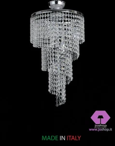 lampadari 1 luce cromo lucido cristallo purissimo nuovo moderno ingresso joshop - Foto 1 di 8