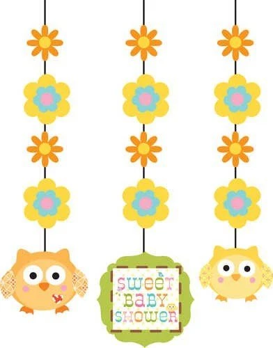 Baby Shower Hanging Cutouts Happi Tree 3 Pack Party - Image 1 of 1