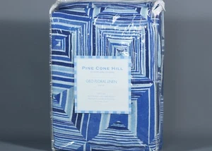 "PINE CONE HILL An Annie Selke Co. GEO BLUMEN 100 % Leinen NATÜRLICHER Wurf 50""x70""" - Bild 1 von 4