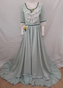 CIVIL WAR Ruffle Dress Costume Southern Belle GOWN Festival Theatre Maiden S M - Picture 1 of 8