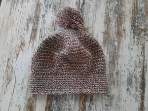 ♡ Handarbeit ♡ Damen/Kinder Mütze mit Bommel - gehäkelt - bunt - Bild 1 von 1
