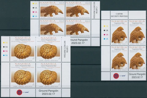 Namibia Stamps 2023 MNH Pangolins Ground Pangolin Wild Animals 3x Control Blocks Cover