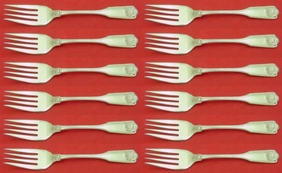 Fiddle Shell By Frank Smith Sterling Silver Salad Fork Set 12 pcs 6 1/2" - Image 1 of 3