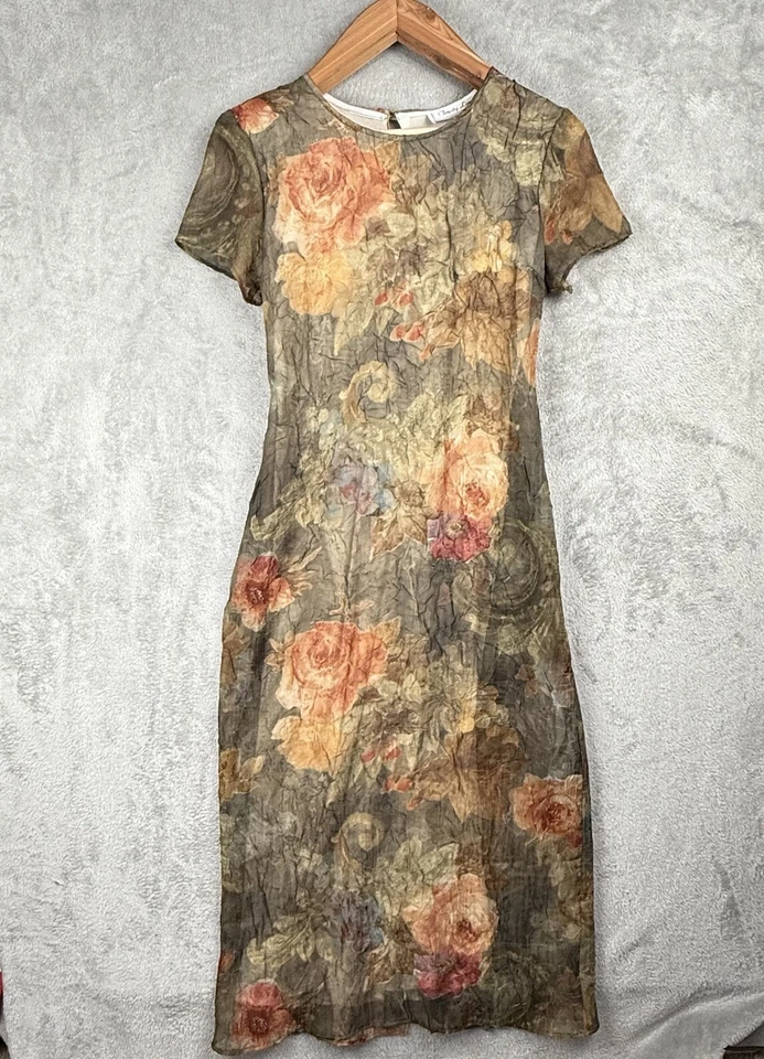 Vestido Floral Vintage Christy Lyn Multicolor Para Mujer 10 Romántico Acuarela Transparente Foto 1 de 4