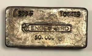 50 0z Vintage Englehard Silver Bar. Serial # Upper Right. - Picture 1 of 4