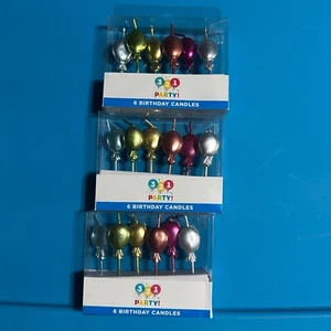 3-pack 321 Party Birthday Balloon Candles 6 packs (18 in all) - Picture 1 of 3