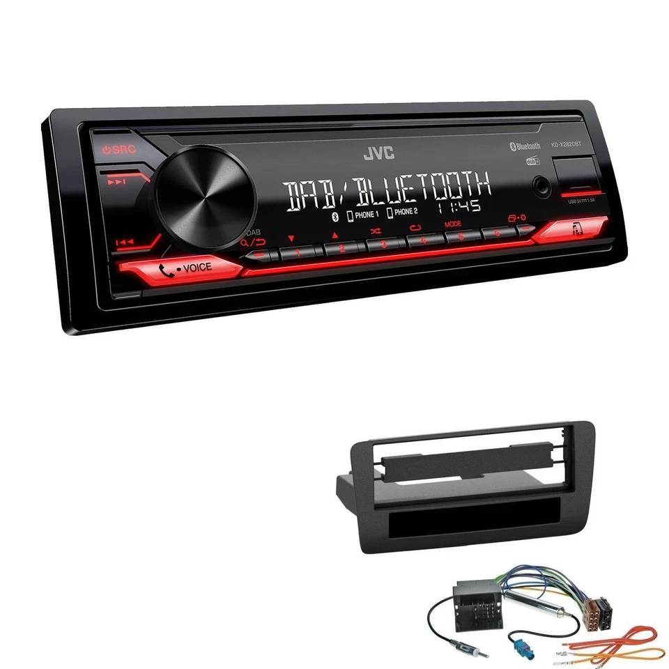 JVC KD-X282DBT Auto Radio Bluetooth DAB USB für Audi A1 und Sportback