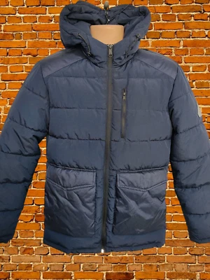BNWT JACK&JONES NAVY JORWAYNE PUFFER JACKET XSMALL MEN HOODED PADDED COAT RRP£65 - Image 1 of 4