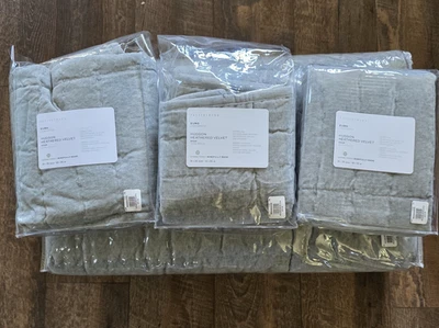 Pottery Barn Hudson Handcrafted Heathered Velvet KING Quilt & 3  Euro Shams Gray - Image 1 of 4