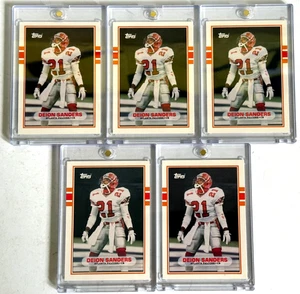 Lote de tarjetas de novato 1989 Top Traded Deion Sanders (5) Atlanta Falcons #30T ¡Como nuevo-nuevo! - Imagen 1 de 2