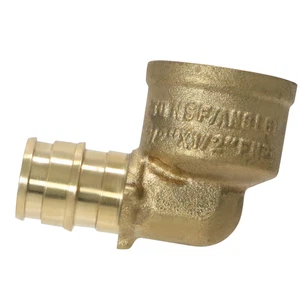 10 Pieces XFITTING 1/2" PEX-A x 1/2" Female NPT Elbow, Lead Free Brass, F1960 - Picture 1 of 7