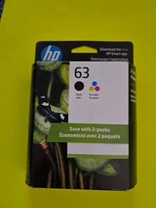 NEW - HP 63 Black & Tri-Color Ink Cartridges  (06/2026) - Free ShipN! - Picture 1 of 1