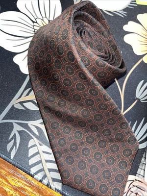 Corbata de seda estampada Hardy Amies London con diseño geométrico Foto 1 de 2