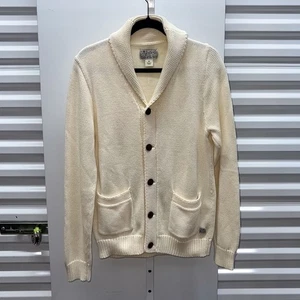 Lucky Brand Mens Creme Button Cardigan Sweater (size M) - EXCELLENT CONDITION - Picture 1 of 6